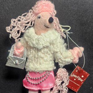 HeartFelts - Seasons of Cannon Falls - glamorous pink poodle figure ornament.